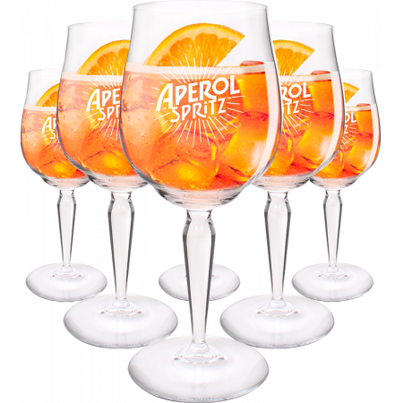 Aperol - 1 bouteille 100cl et 6 verres