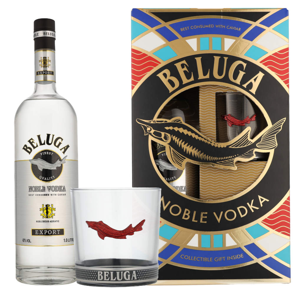 Coffret vodka Beluga Noble 70 cl avec son verre de dégustation