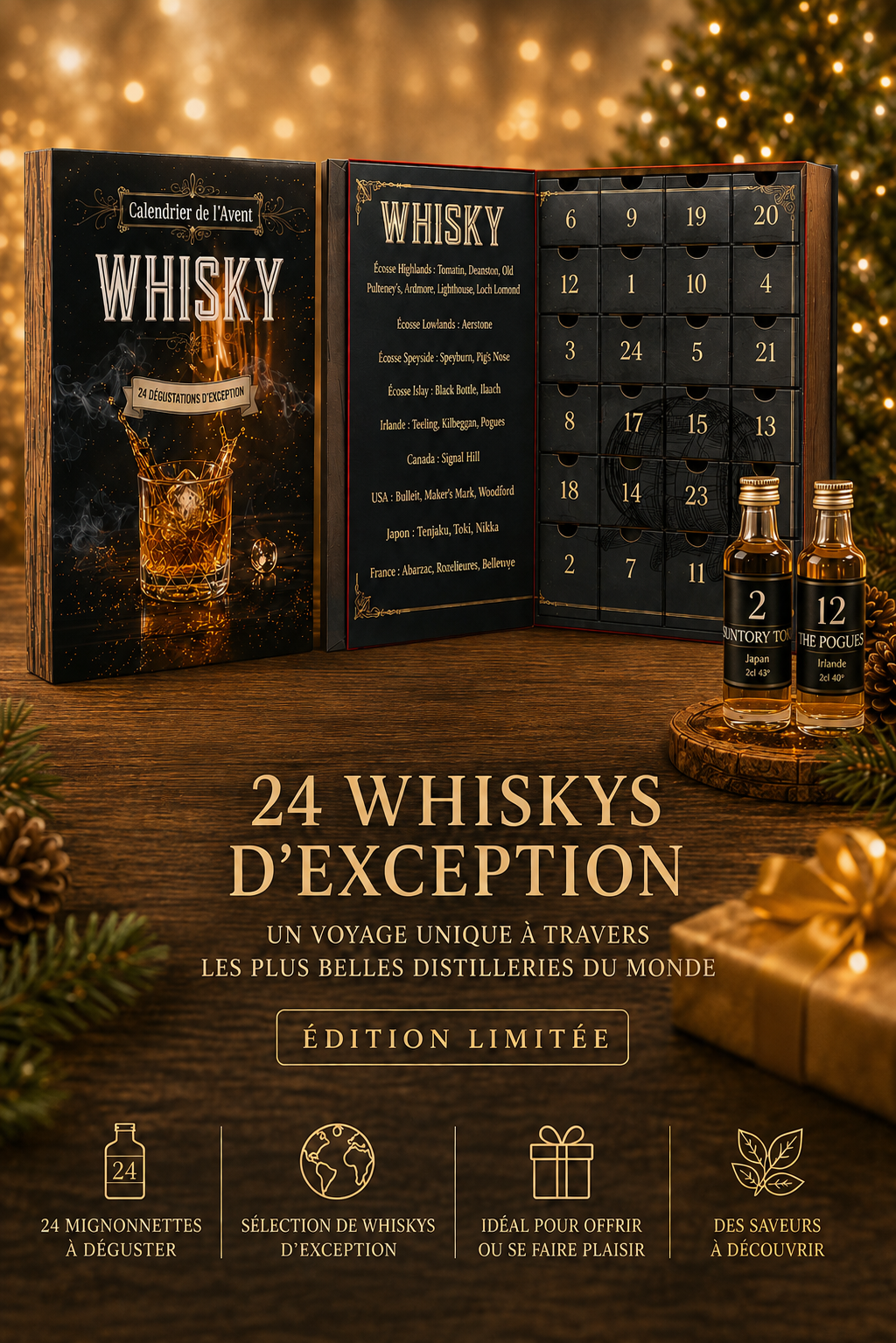 Calendrier de l'Avent Whisky 24 mignonnettes