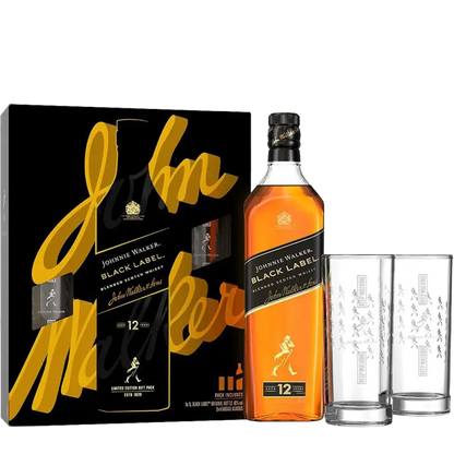 Coffret Johnnie Walker Black Label 12 ans + 2 verres - 70cl - 40°