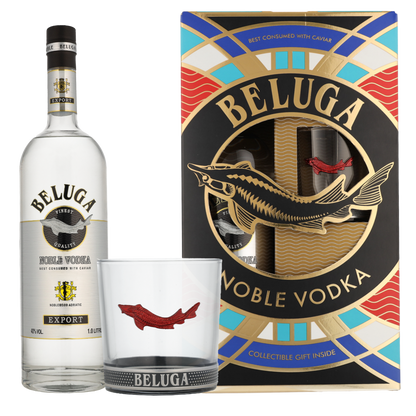 Coffret vodka Beluga Noble 70 cl avec son verre de dégustation