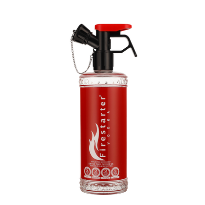 Bouteille de vodka Firestarter en forme d’extincteur rouge